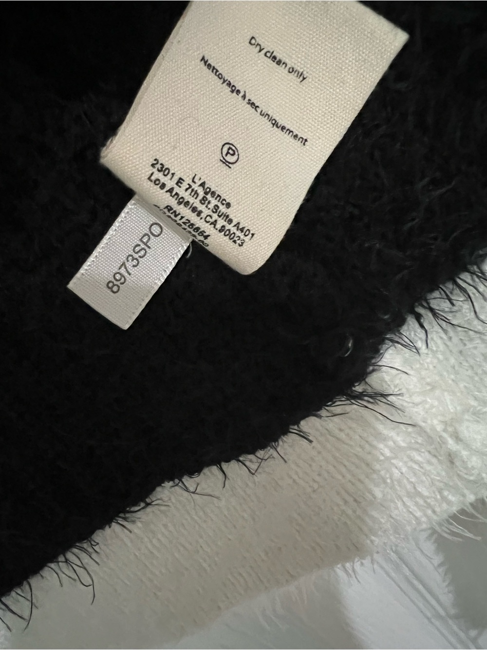 L'AGENCE Black & White Fuzzy Knit Blazer Cardigan - Picture 9 of 11